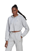 Adidas-Crop Full-Zip Loungewear Hoodie-Sweatshirts & Hoodies-1-fleurdirect.live