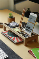 Fagus Wood-Mini Sharpy Masa Düzenleyici (Füme)-Masaüstü Organizer-3-fleurdirect.live