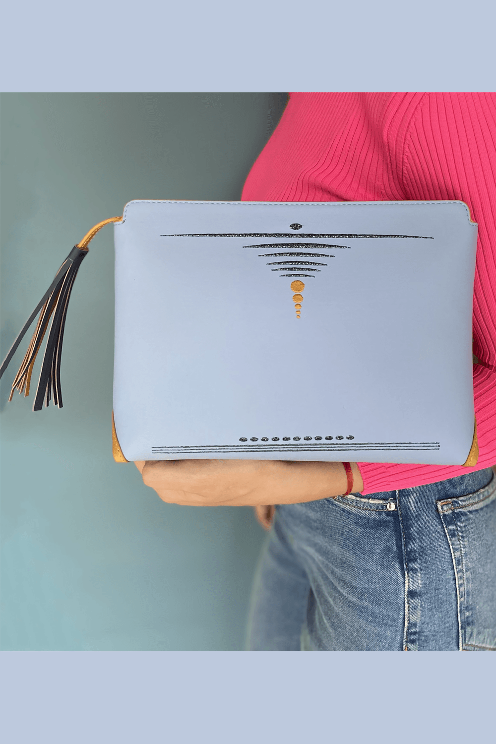 Geomi-Mun Clutch - Gökyüzü Mavi-Clutch-8-fleurdirect.live