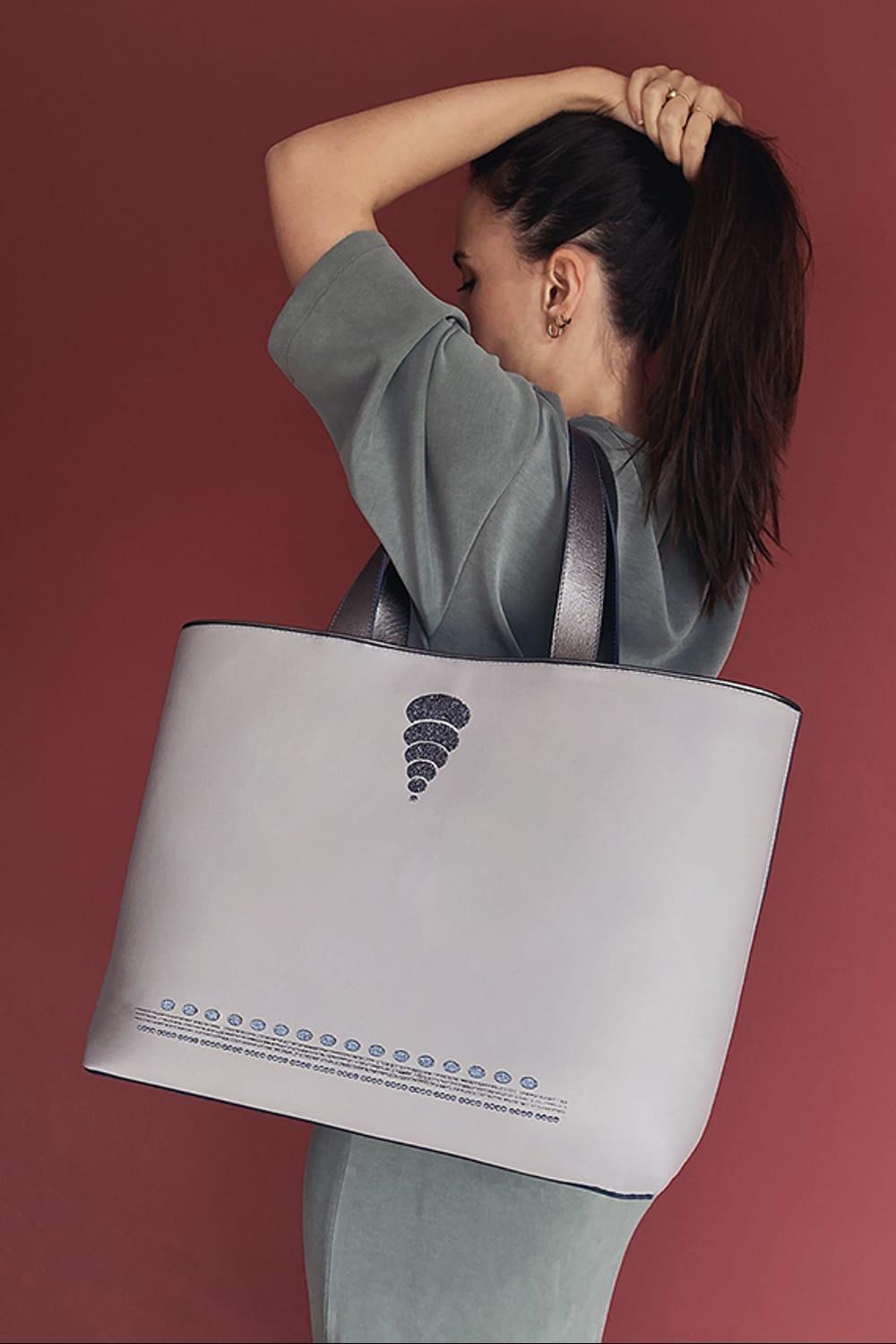 Geomi-Mun Tote - Travel Size - Gri-Omuz Çantası-1-fleurdirect.live