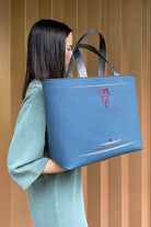 Geomi-Mun Tote - Travel Size - Petrol-Omuz Çantası-2-fleurdirect.live