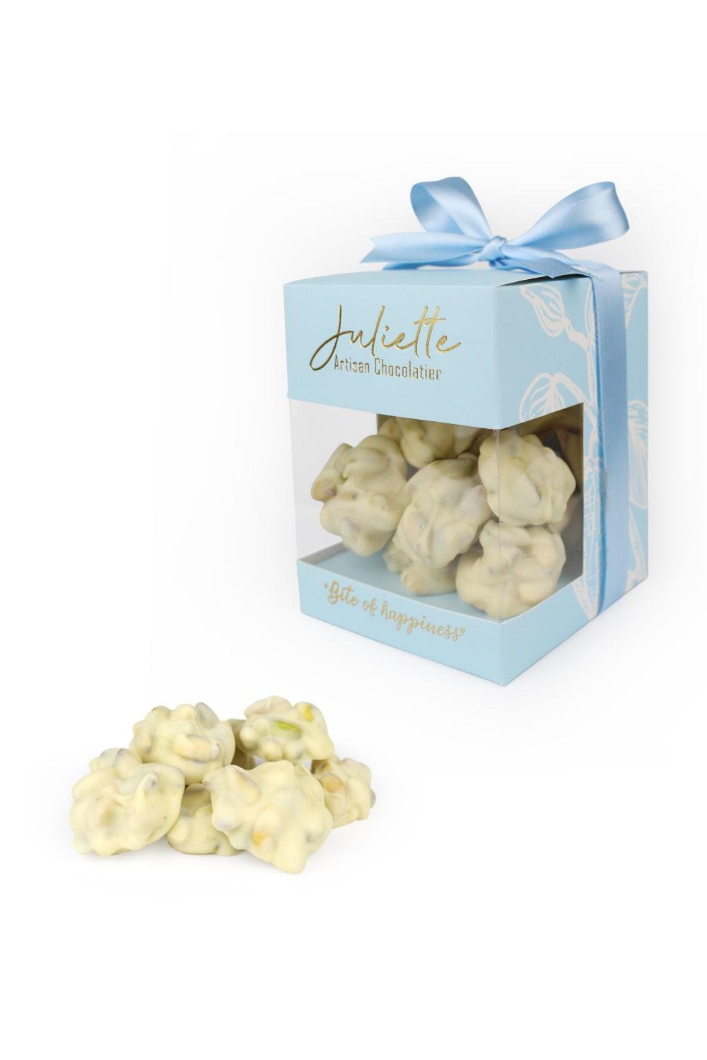 Juliette Artisan Chocolatier-Beyaz Fildişi Çikolatalı Antep Fıstıklı Rocher 300 g.-Çikolata-1-fleurdirect.live