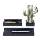 Kayigo-Siyah Woody Yeşil Pöti Kareli Cactus üçlü Set-Masaüstü Organizer-1-fleurdirect.live