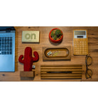 Kayigo-Woody üçlü Ofis Seti Açık Kahverengi Kırmızı Kaktüs-Masaüstü Organizer-2-fleurdirect.live