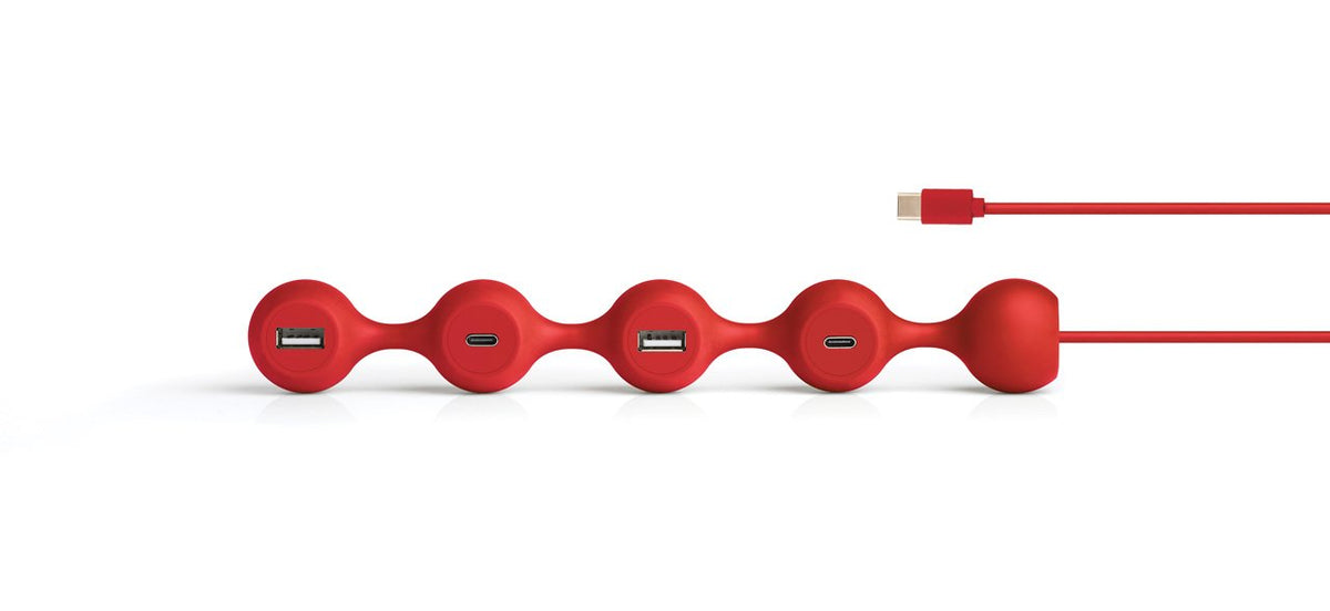 Lexon-Peas Hub C Usb çoğaltıcı Kırmızı-Usb Çoğaltıcı-1-fleurdirect.live