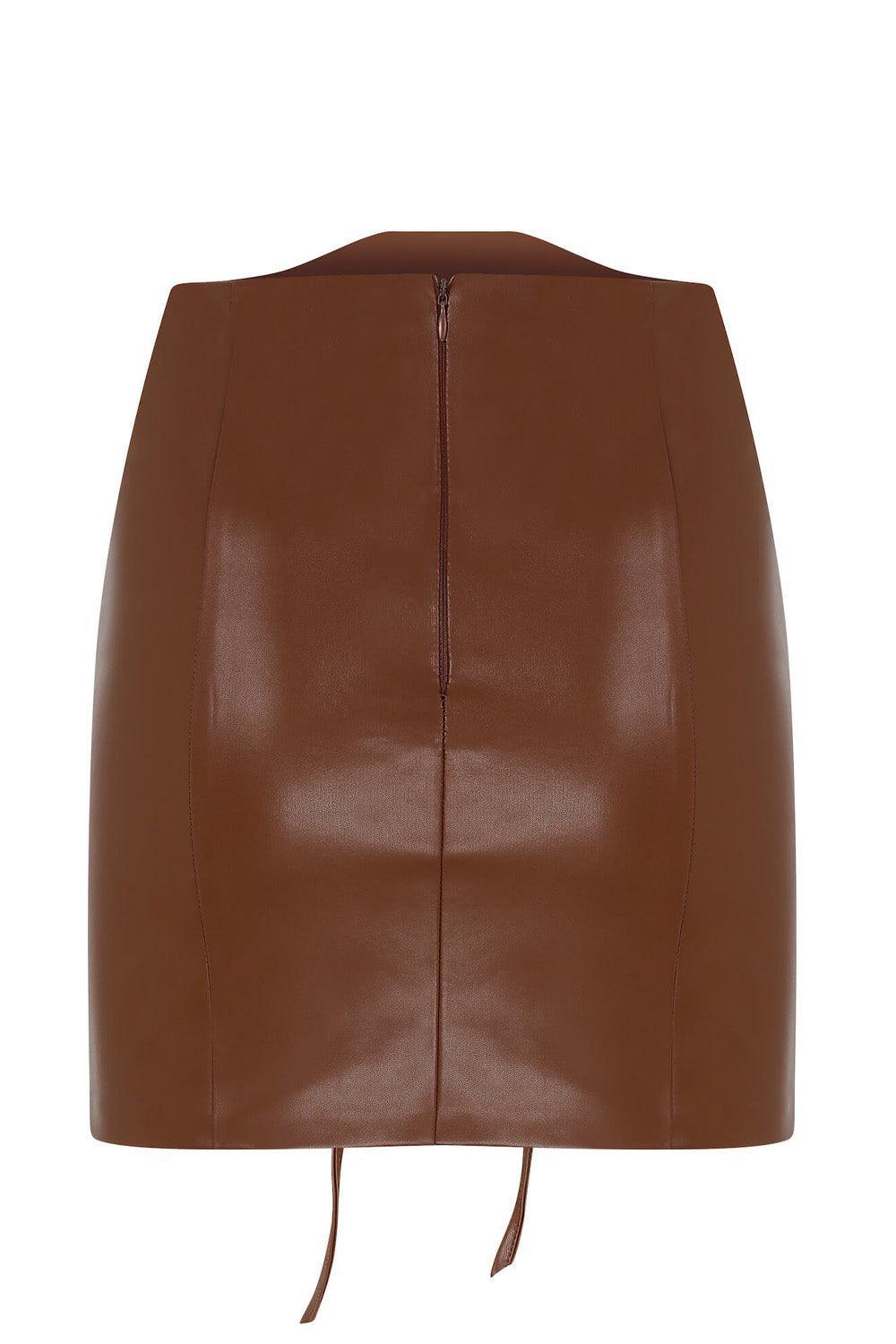 Maeve-Vegan Leather CrissCross Skirt-Etek-3-fleurdirect.live
