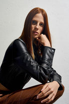 Maeve-Vegan Leather Crop Shirt-Gömlek-2-fleurdirect.live