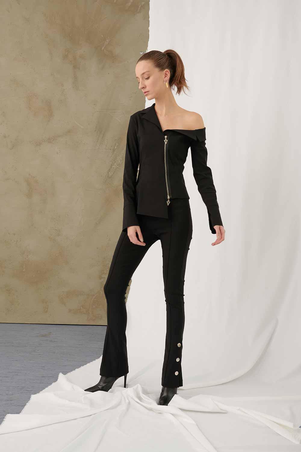 Mirimalist-Viva Jacket Black-Ceket-3-fleurdirect.live