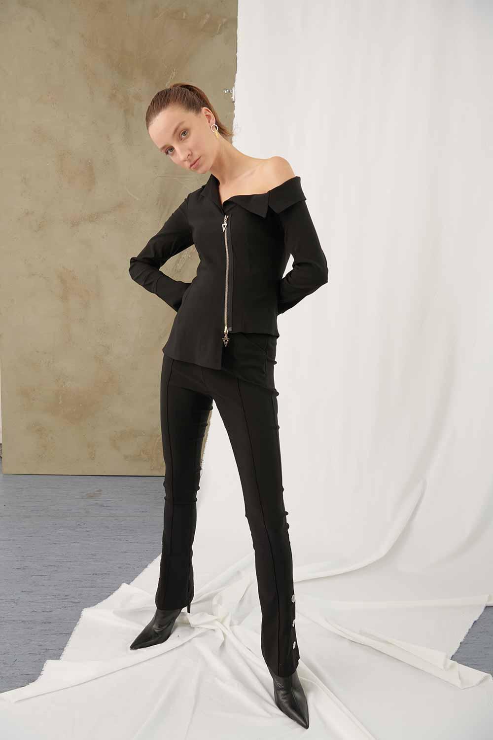 Mirimalist-Viva Jacket Black-Ceket-5-fleurdirect.live