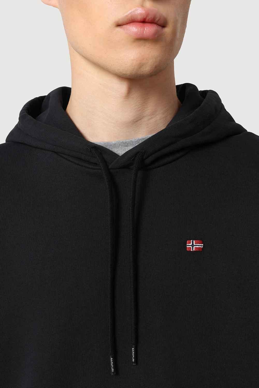 Napapijri-Balis Hood Black 041-Sweatshirts & Hoodies-5-fleurdirect.live