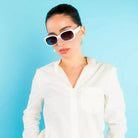 Okkia-Okkia Chiara Unisex Beyaz Güneş Gözlüğü Siyah Gradyan-Güneş Gözlüğü-3-fleurdirect.live