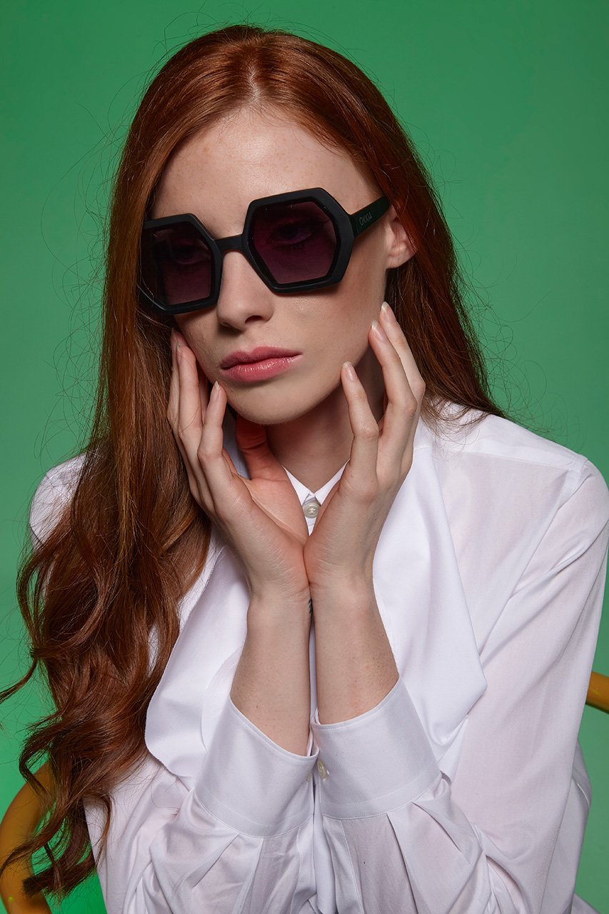 Okkia-Okkia Emma Big Hexagonal Unisex Güneş Gözlüğü Siyah-Güneş Gözlüğü-7-fleurdirect.live