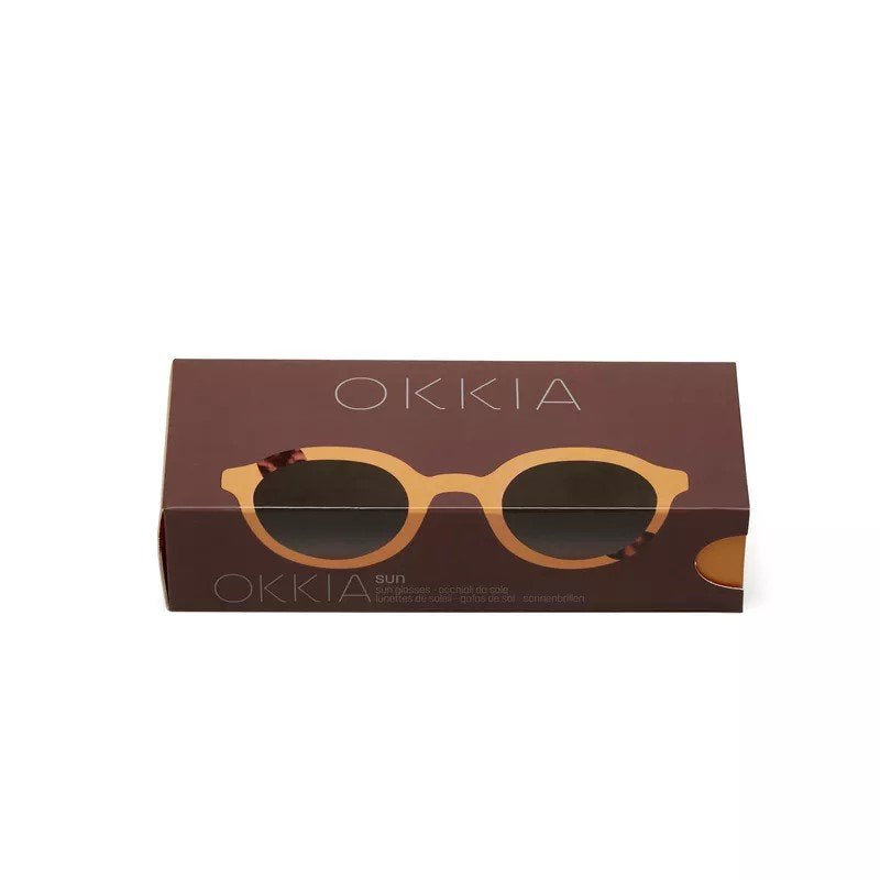 Okkia-Okkia Lauro Unisex Yuvarlak Sarı Havana Güneş Gözlüğü Siyah Gradyan-Güneş Gözlüğü-7-fleurdirect.live