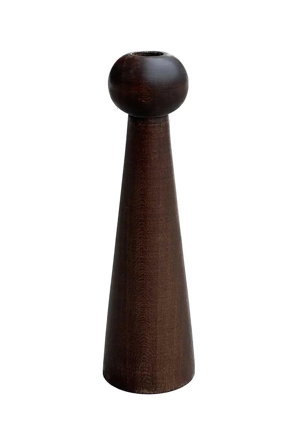 Raika Studio-Alaia Walnut Candle Holder-Mumluk & Şamdan-1-fleurdirect.live