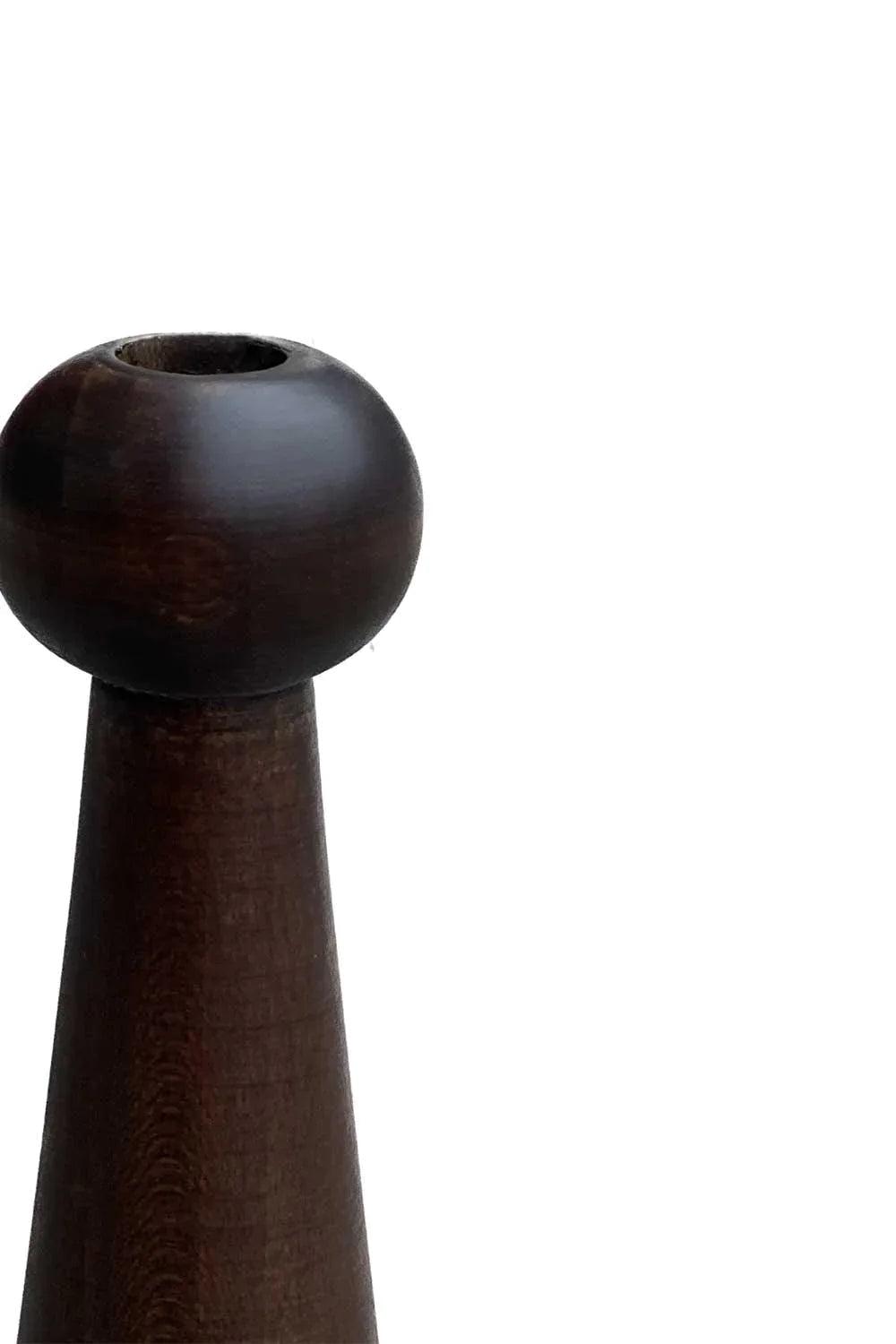 Raika Studio-Alaia Walnut Candle Holder-Mumluk & Şamdan-5-fleurdirect.live