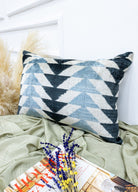 Soho Antiq-Airat Geometrik Desenli İkat Kadife Yastık 60x40 Cm-Yastık-2-fleurdirect.live