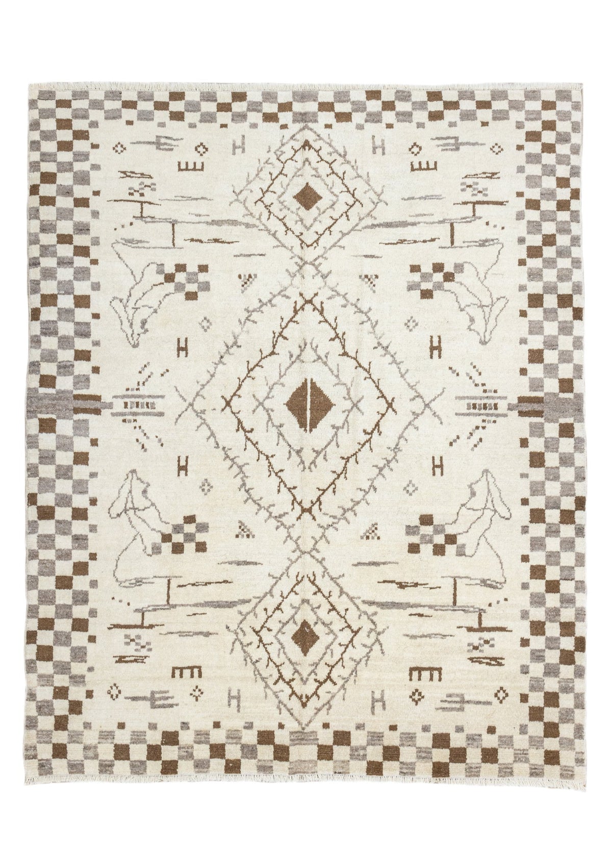 Soho Antiq-Dehri İlkel Desenli El Dokuma Tülü Halı 229x274 Cm-Halı-1-fleurdirect.live