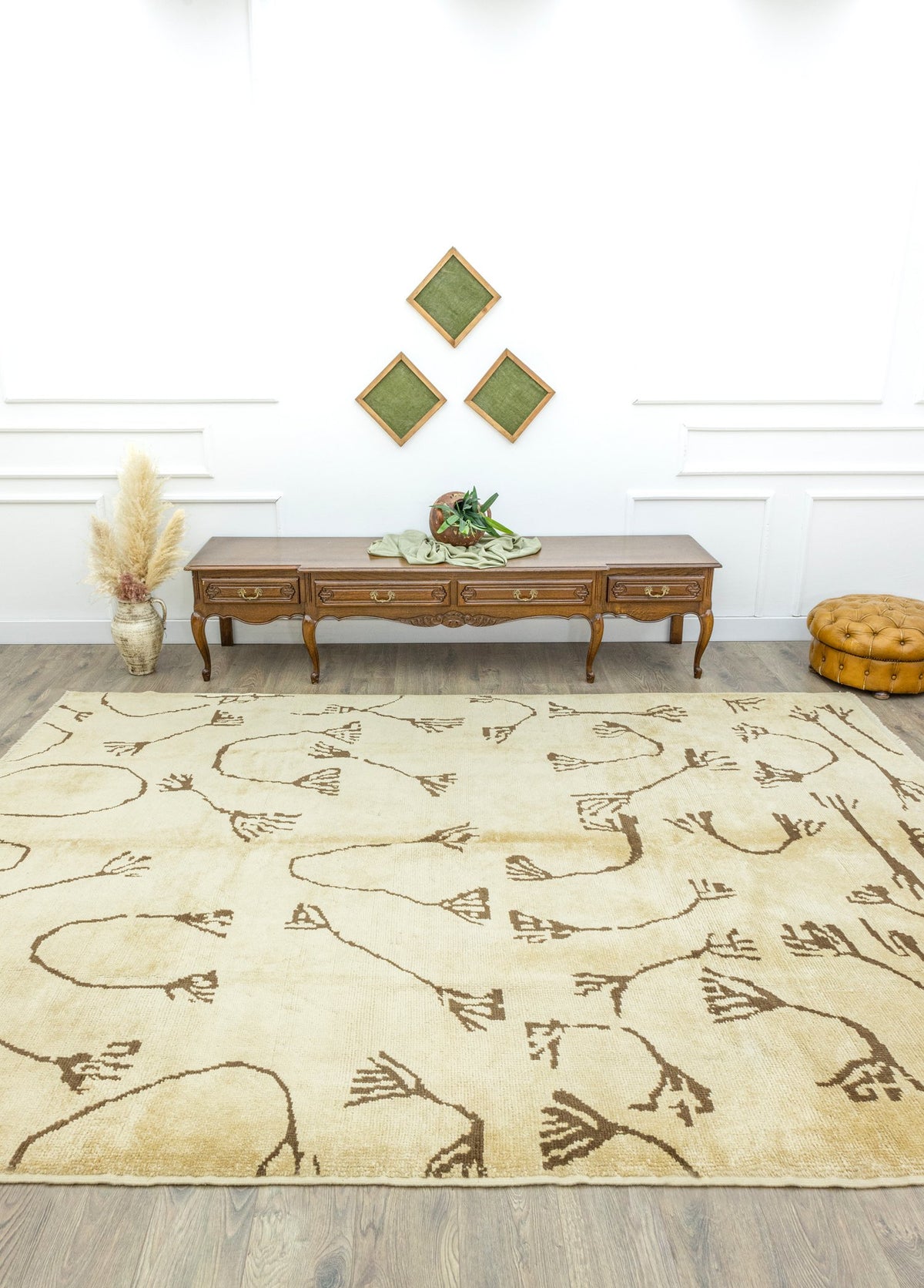 Soho Antiq-Sandine İlkel Tasarımlı El Dokuma Kendir Halı 242x332 Cm-Halı-2-fleurdirect.live