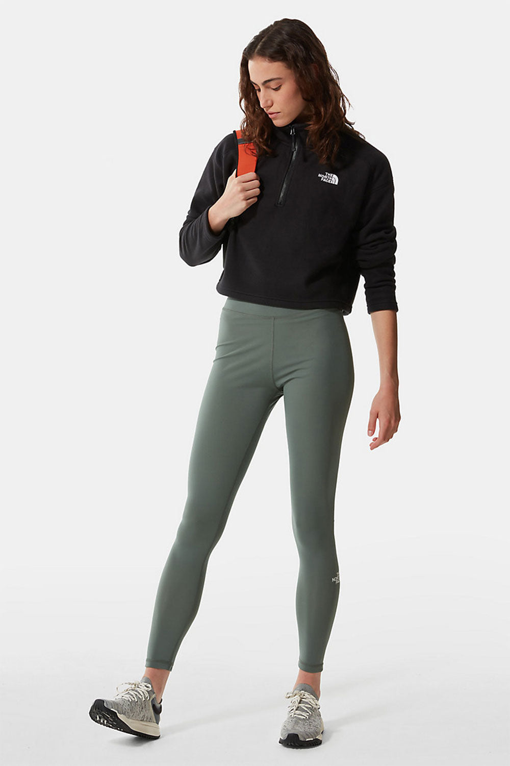 The North Face-Women 100 Glacier Cropped 1/4 Zip Black-Sweatshirts & Hoodies-2-fleurdirect.live