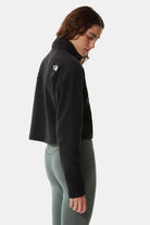 The North Face-Women 100 Glacier Cropped 1/4 Zip Black-Sweatshirts & Hoodies-5-fleurdirect.live