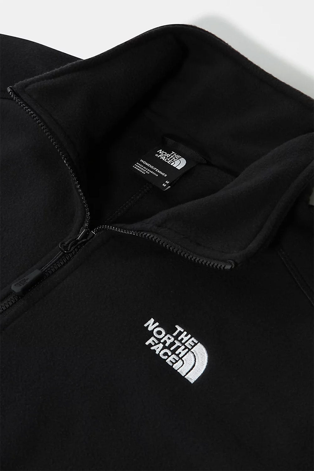 The North Face-Women 100 Glacier Cropped 1/4 Zip Black-Sweatshirts & Hoodies-7-fleurdirect.live
