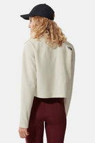 The North Face-Women 100 Glacier Cropped 1/4 Zip White-Sweatshirts & Hoodies-3-fleurdirect.live