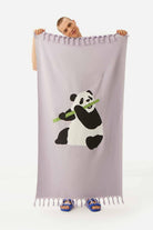 WWF Market-Giant Panda Havlu Peştamal - Lila-Plaj Havlusu-4-fleurdirect.live