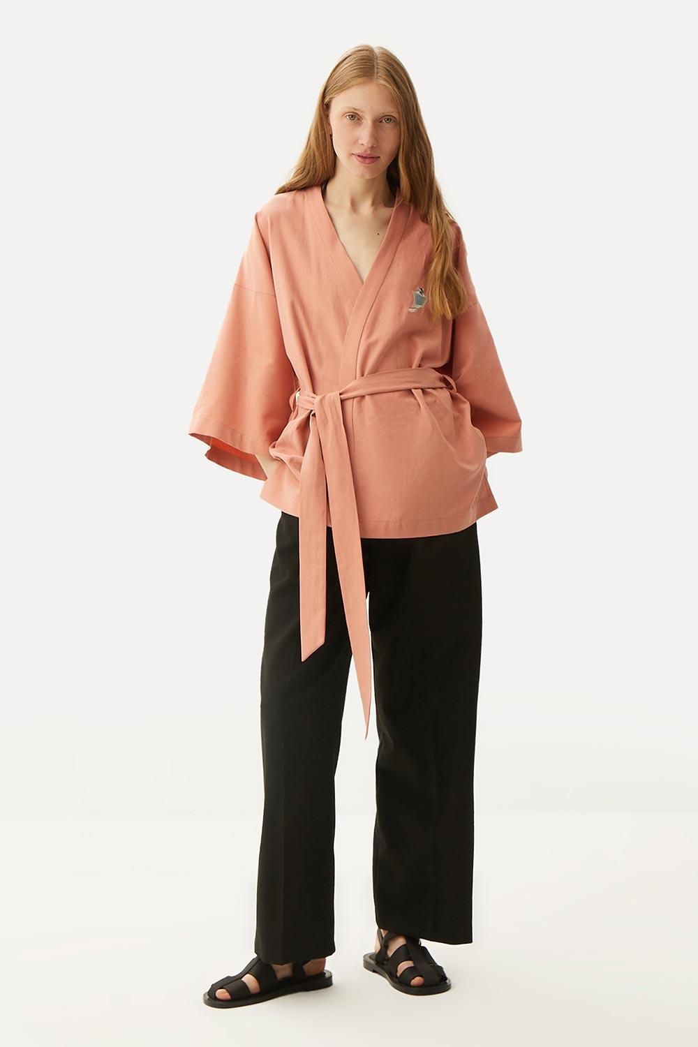 WWF Market-Sugar Glider Kısa Kollu TENCEL™ Kimono - Pembe-Kimono-2-fleurdirect.live