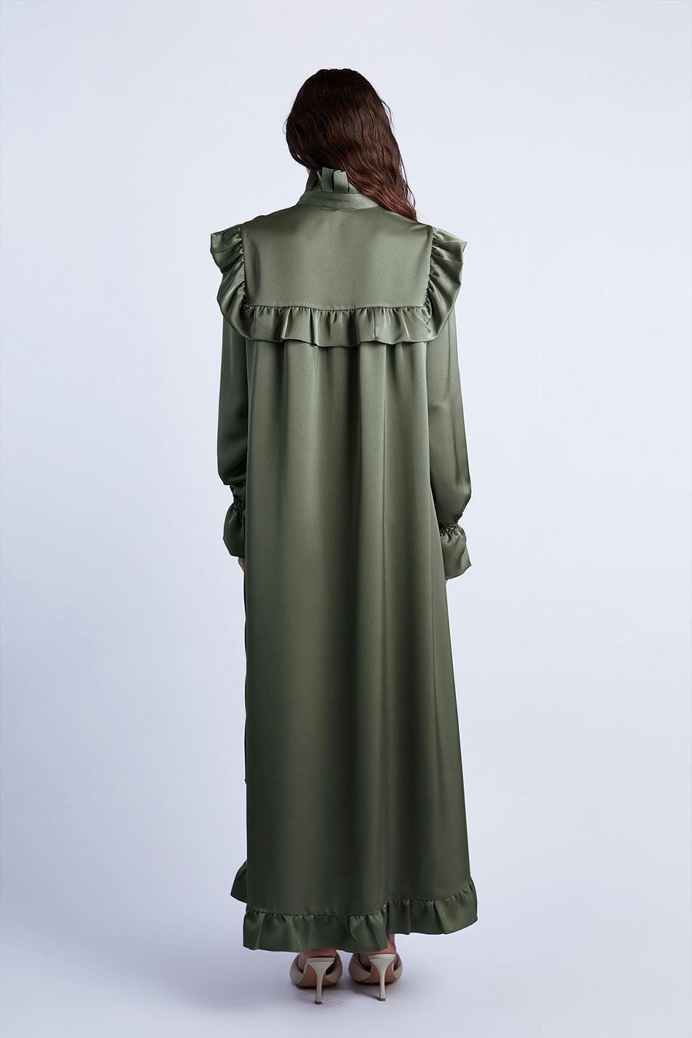Wabi Sabi-Ws X Mag Haki Scorpio Maxi Elbise-Elbise-4-fleurdirect.live